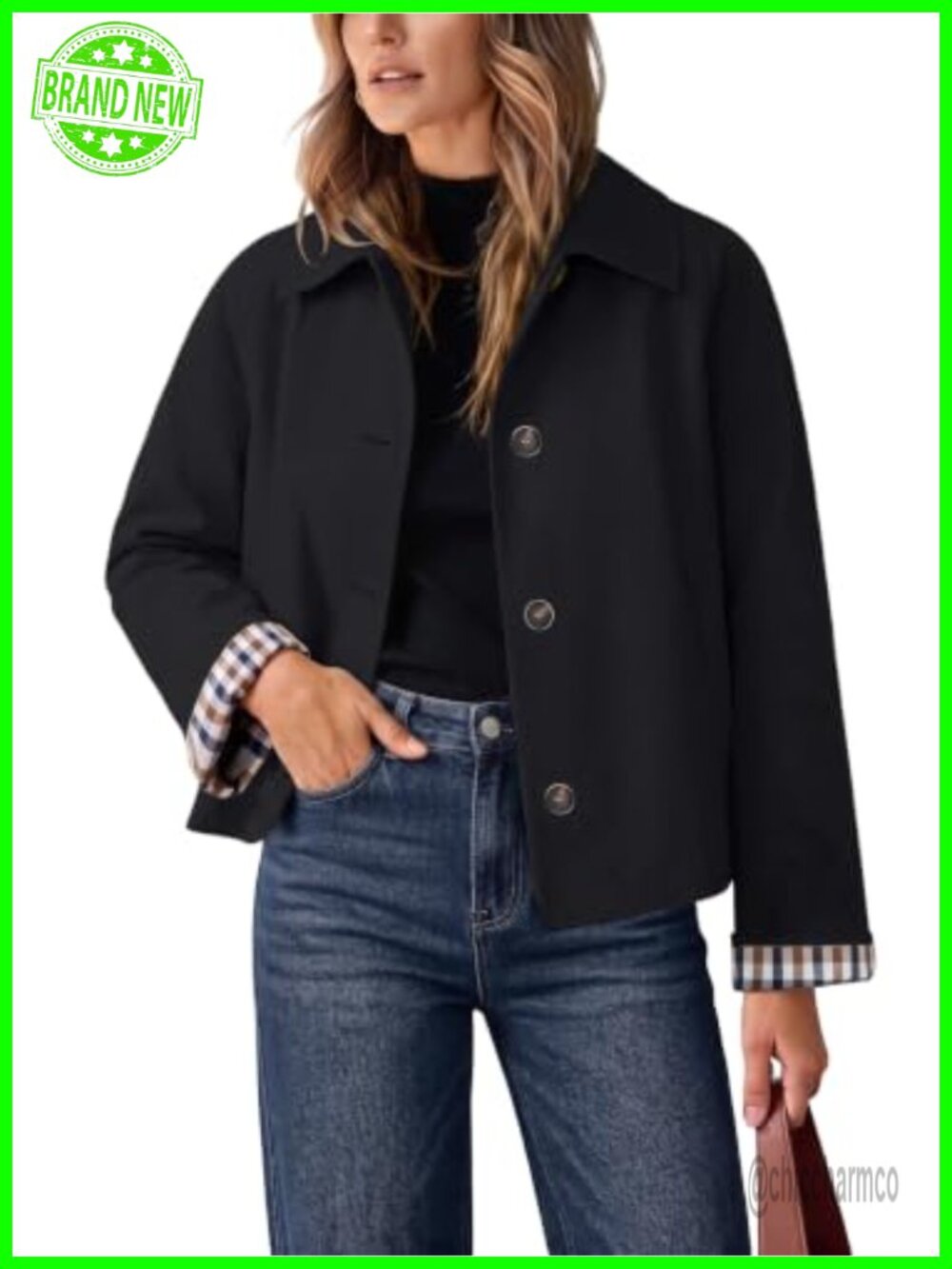 Oversized Cropped Trench Coat Lightweight Casual Jacket